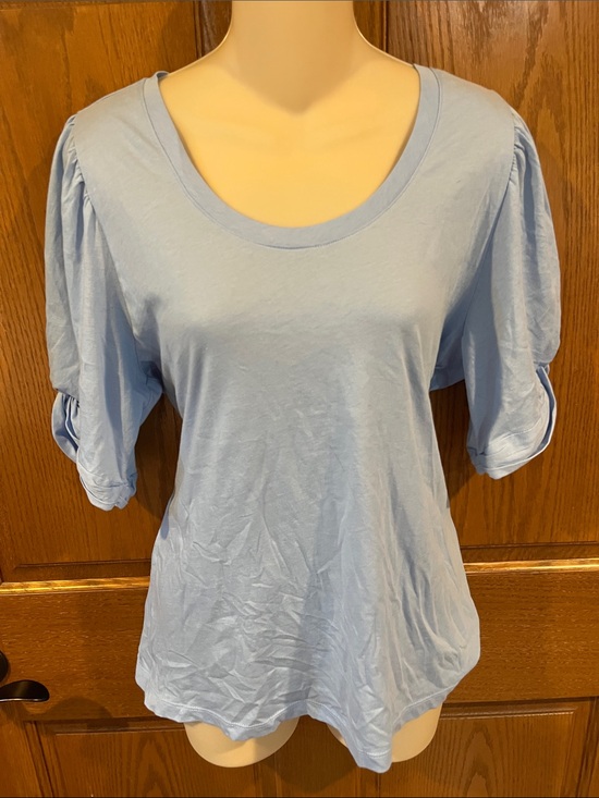 LOFT Tops - LOFT Light Blue Puff Sleeve Women's Top